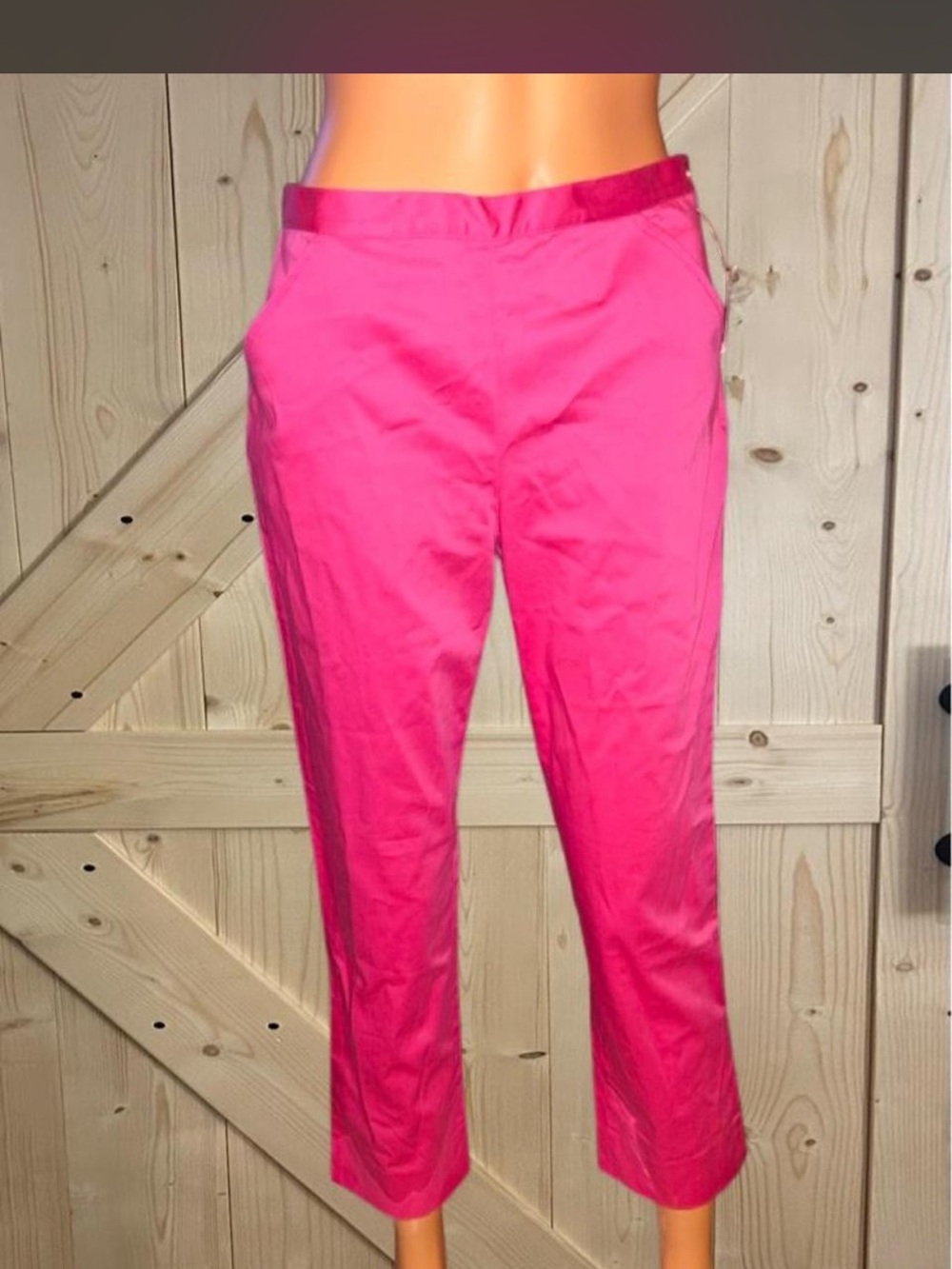 Ralph Lauren Fuchsia Cropped Straight-Leg Pants